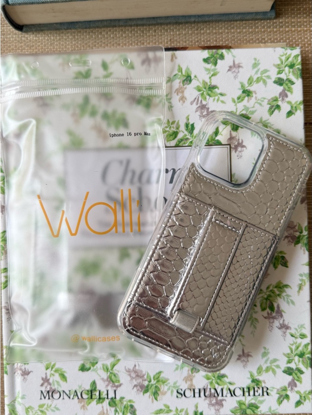 Walli Silver Snake-Texture iPhone 16 Pro Max Case with Kickstand